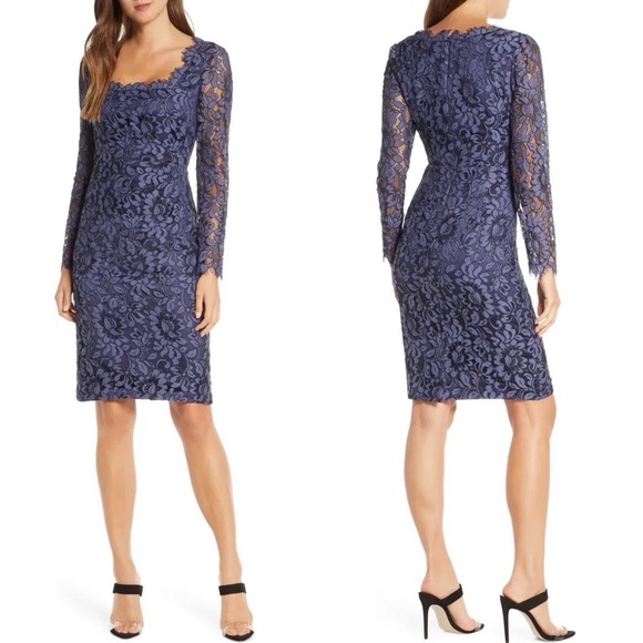 NWT Eliza J Lace Long Sleeve Sheath Dress